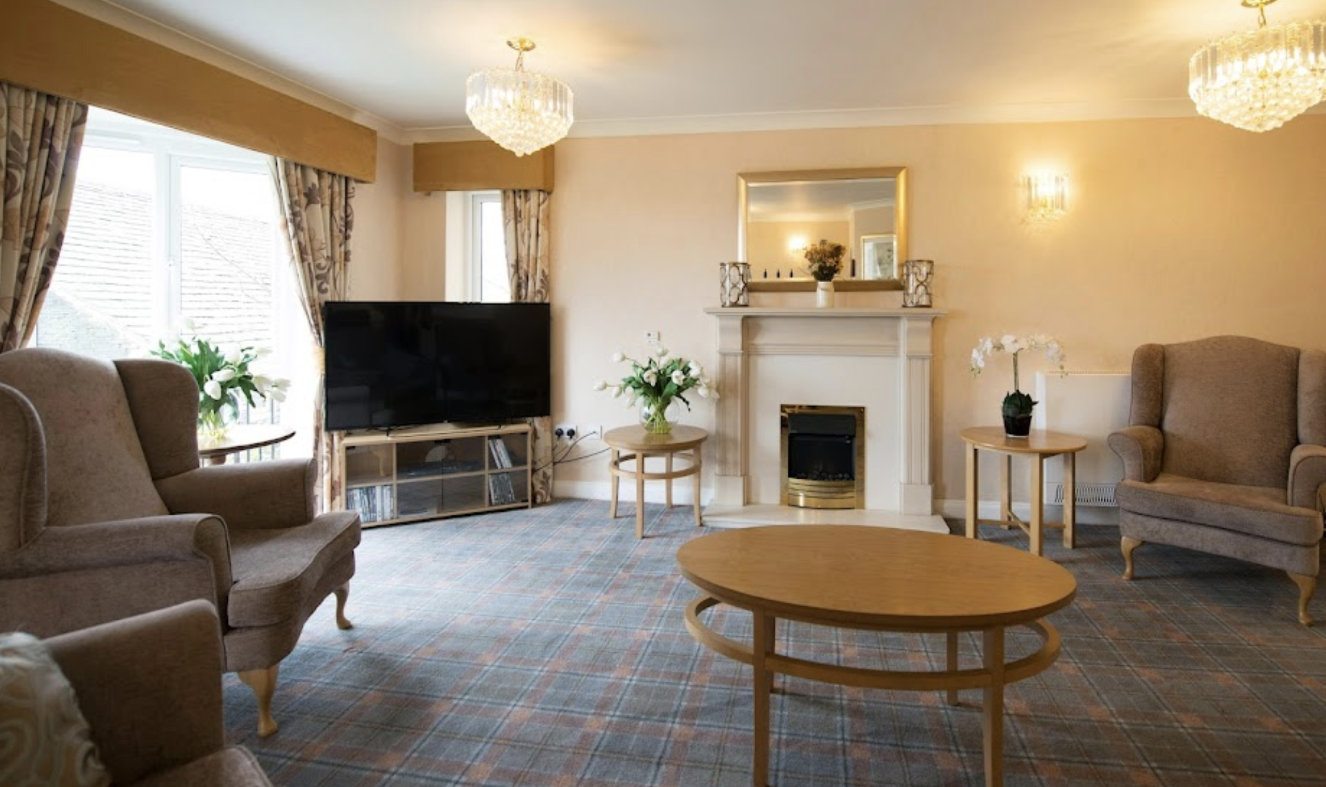 Communal Lounge at Crossley House Care Home in Bradford, West Yorkshire 