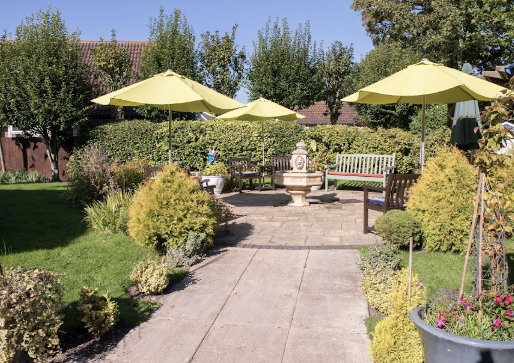 Garden at Elm View Care Home in Clevedon, Somerset