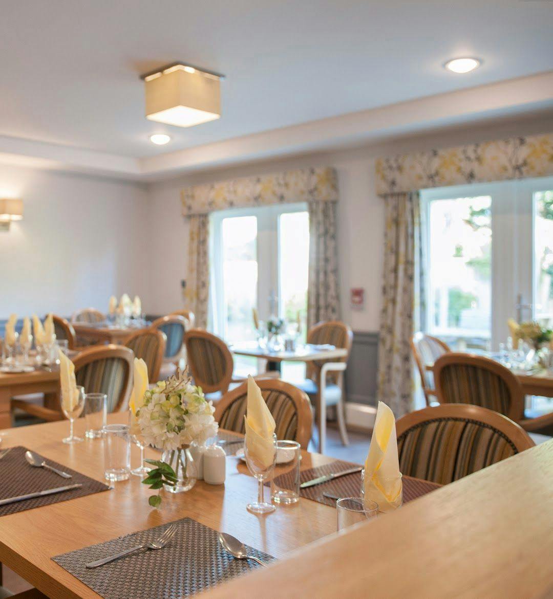 The dining area at Fountains Lodge Care Home in Tunbridge Wells, Kent