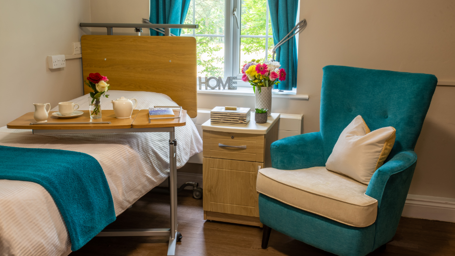 Bedroom at Hadley Lawns Care Home in Barnet, London