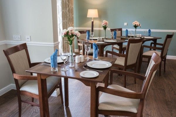 Dining Room at Knights' Grove Care Home in Southampton, Hampshire