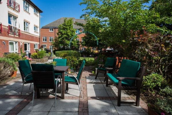 Garden at Knights' Grove Care Home in Southampton, Hampshire