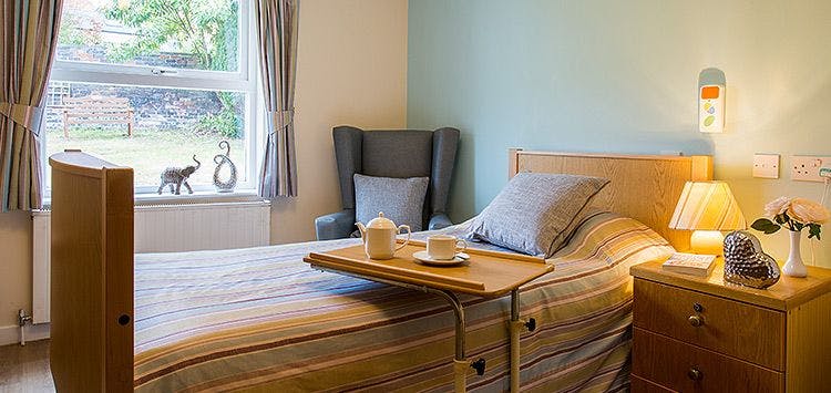 Bedroom at Lindley Grange Care Home in Huddersfield, Kirklees