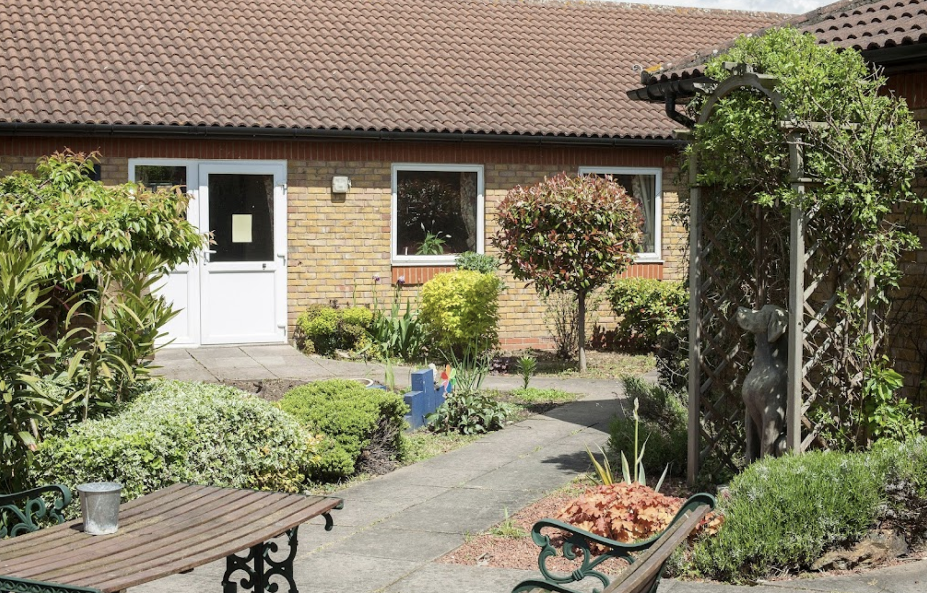 Garden of Manor Court care home in Southall, London