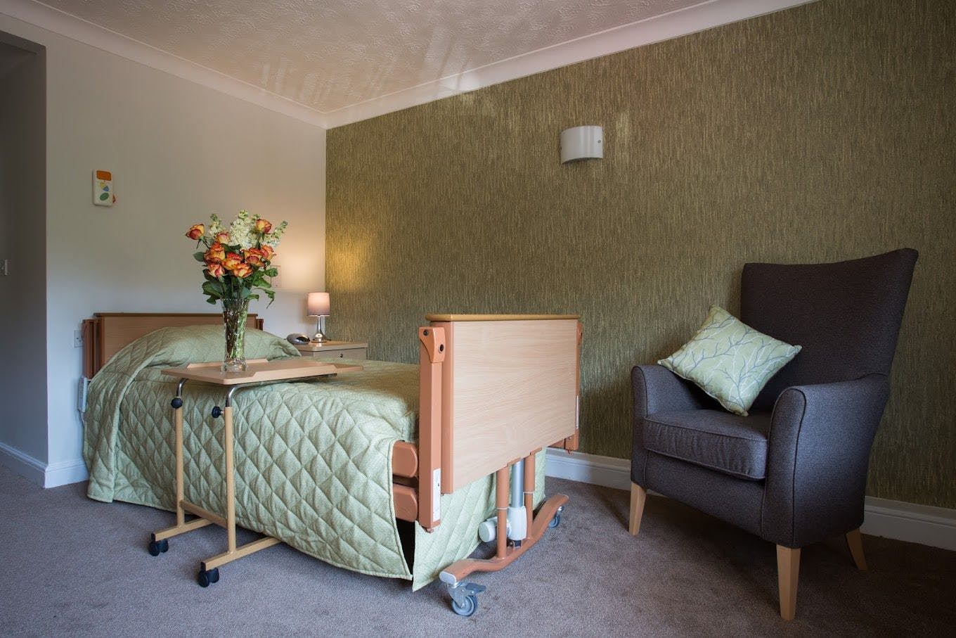 Bedroom at Queensmount Care Home in Bournemouth, Dorset