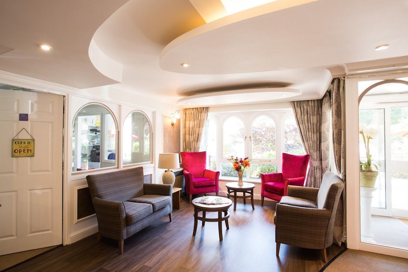 Reception at Queensmount Care Home in Bournemouth, Dorset