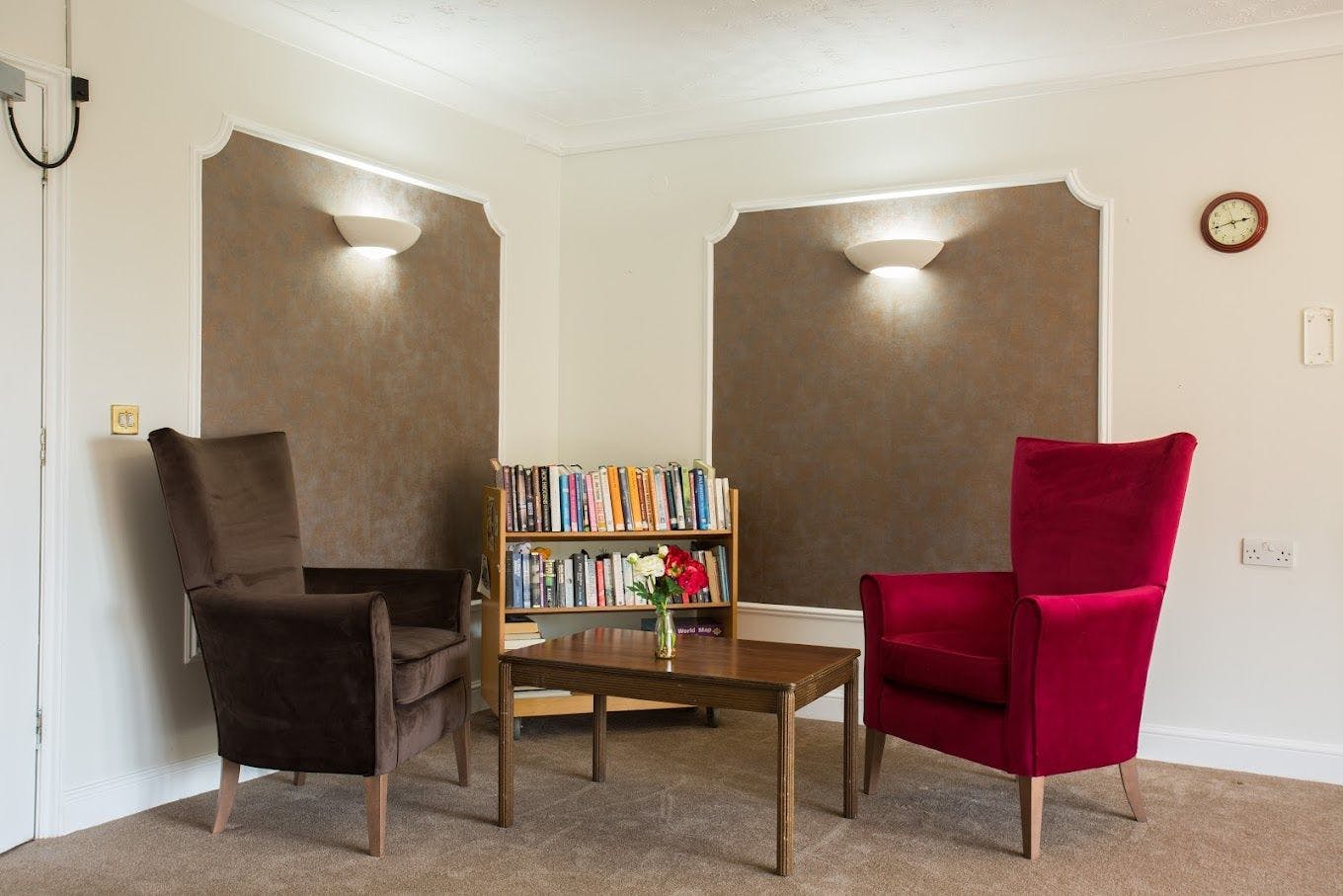 Reading Area at Queensmount Care Home in Bournemouth, Dorset