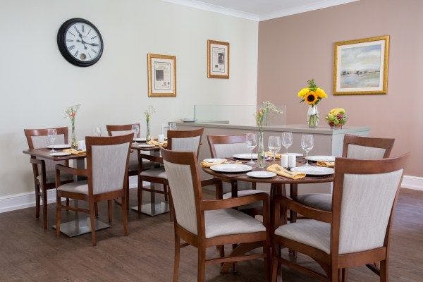 Dining Room at Trowbridge Oaks Care Home in Trowbridge, Wiltshire