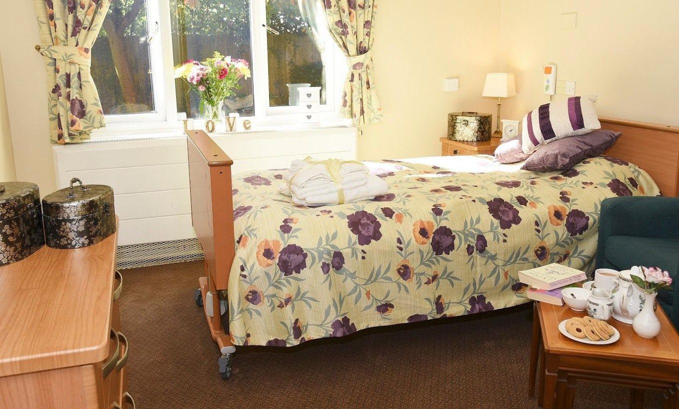 Bedroom of Ashby Court care home in Ashby-de-la-zouch, Leicestershire