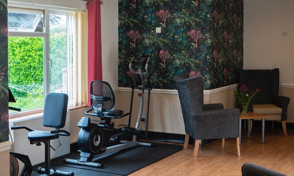 Gym at Crest Lodge Care Home in Haslemere, Waverley