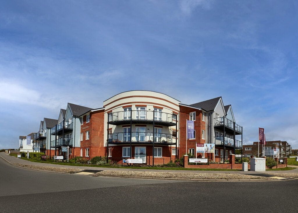 Exterior of Neville Lodge Retirement Development in Peacehaven, East Sussex