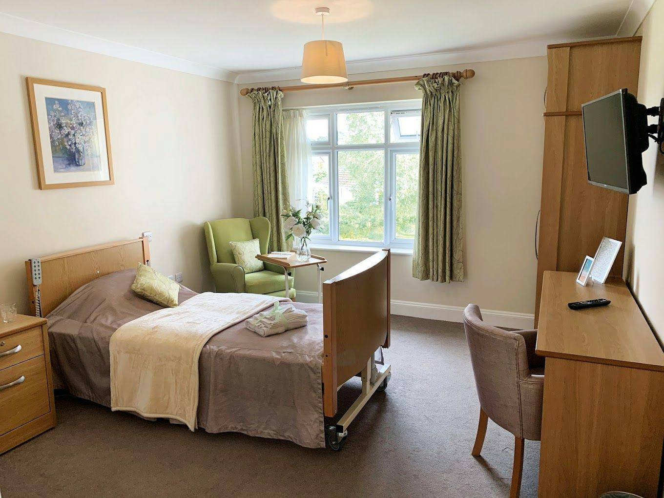 Bedroom of Wickmeads care home in Bournemouth, Hampshire