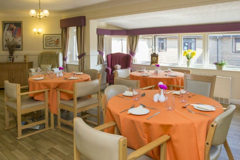 Dining area of Catherine Court care home in High Wycombe, Buckinghamshire