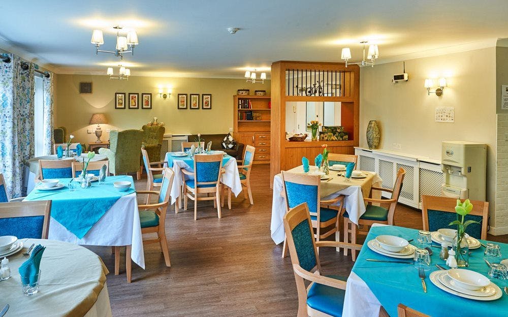 Dining area of Charlotte House care home in Snowy Fielder Waye, Isleworth