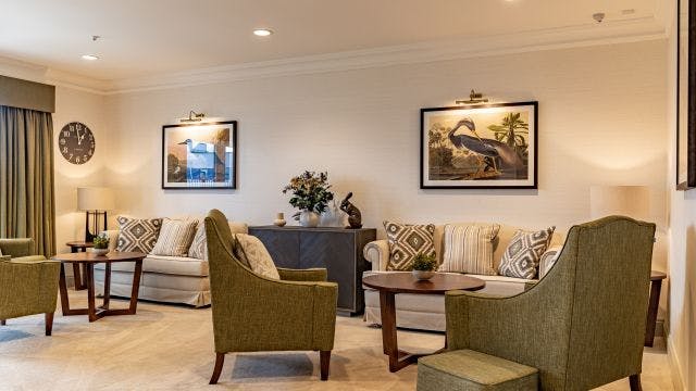 Communal Lounge at Chartwell Manor Care Home in Aylesbury, Buckinghamshire