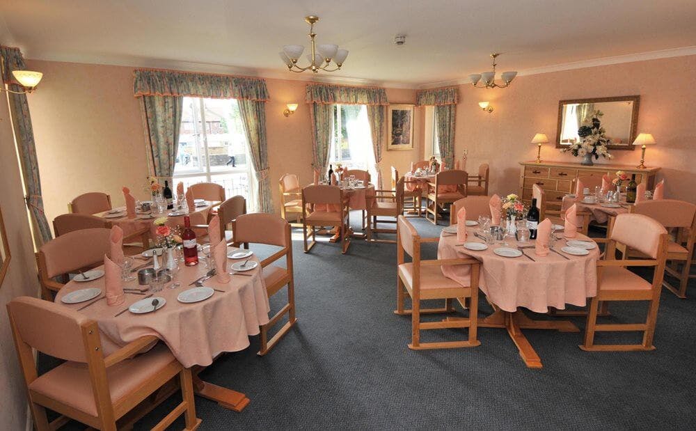 Dining room of Cheviot Court care home in South Shields, Tyne and Wear