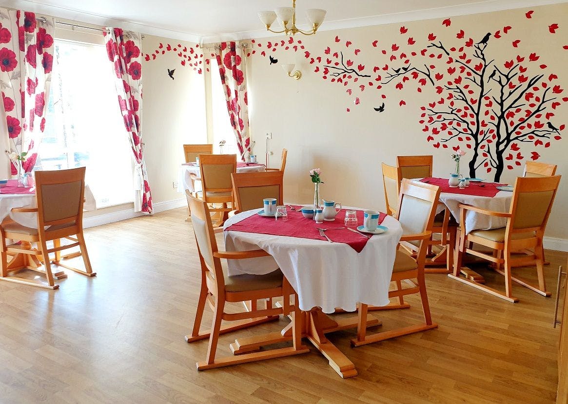 Dining room of Cheviot Court care home in South Shields, Tyne and Wear