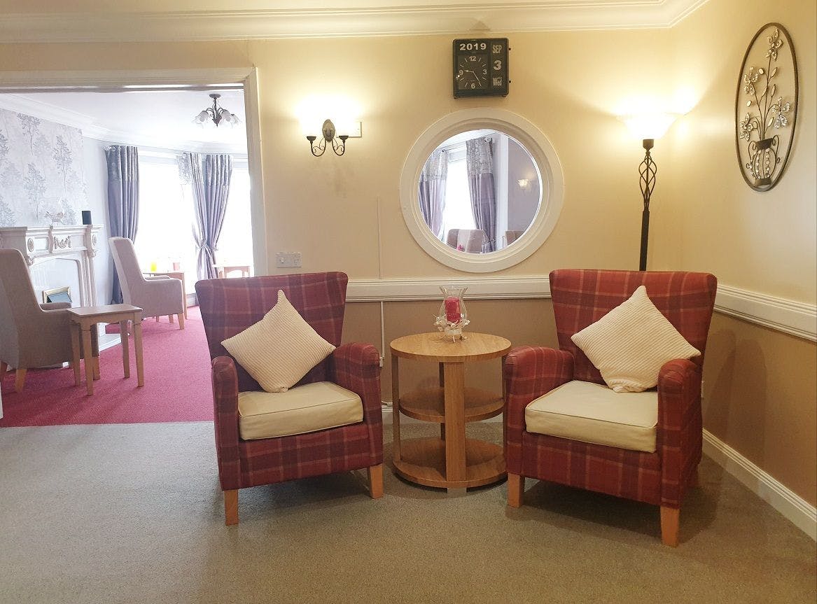 Communal area of Cheviot Court care home in South Shields, Tyne and Wear