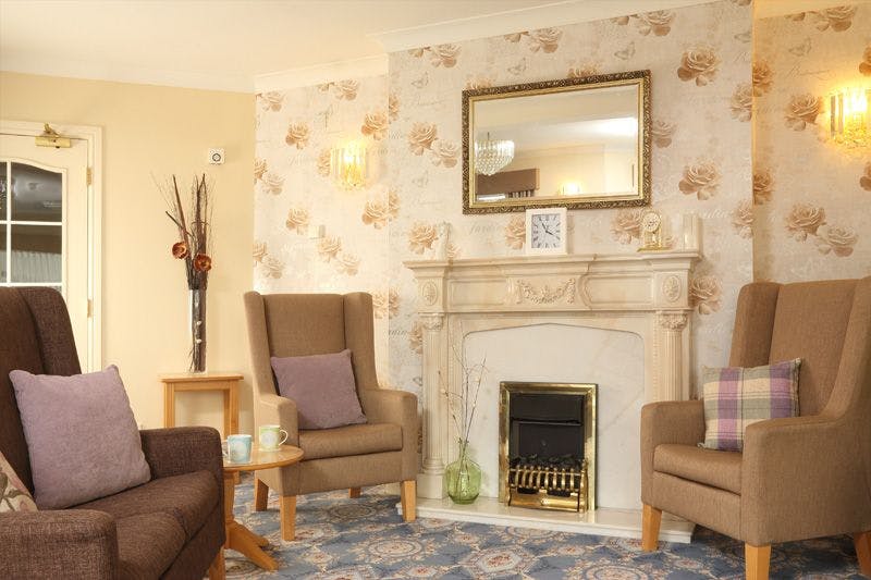 Lounge of Church View care home in Seaham, County Durham