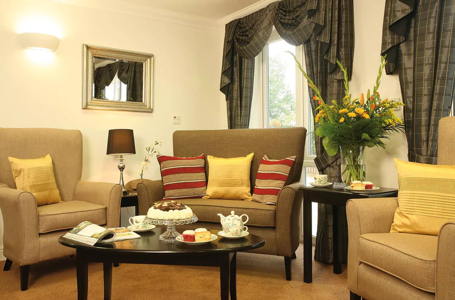 Lounge of Claremont Court Care Home in Guildford