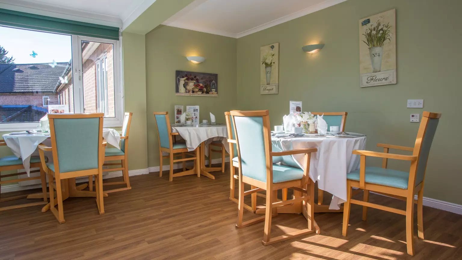 Dining area of Courtland Lodge care home in Watford, Hertfordshire
