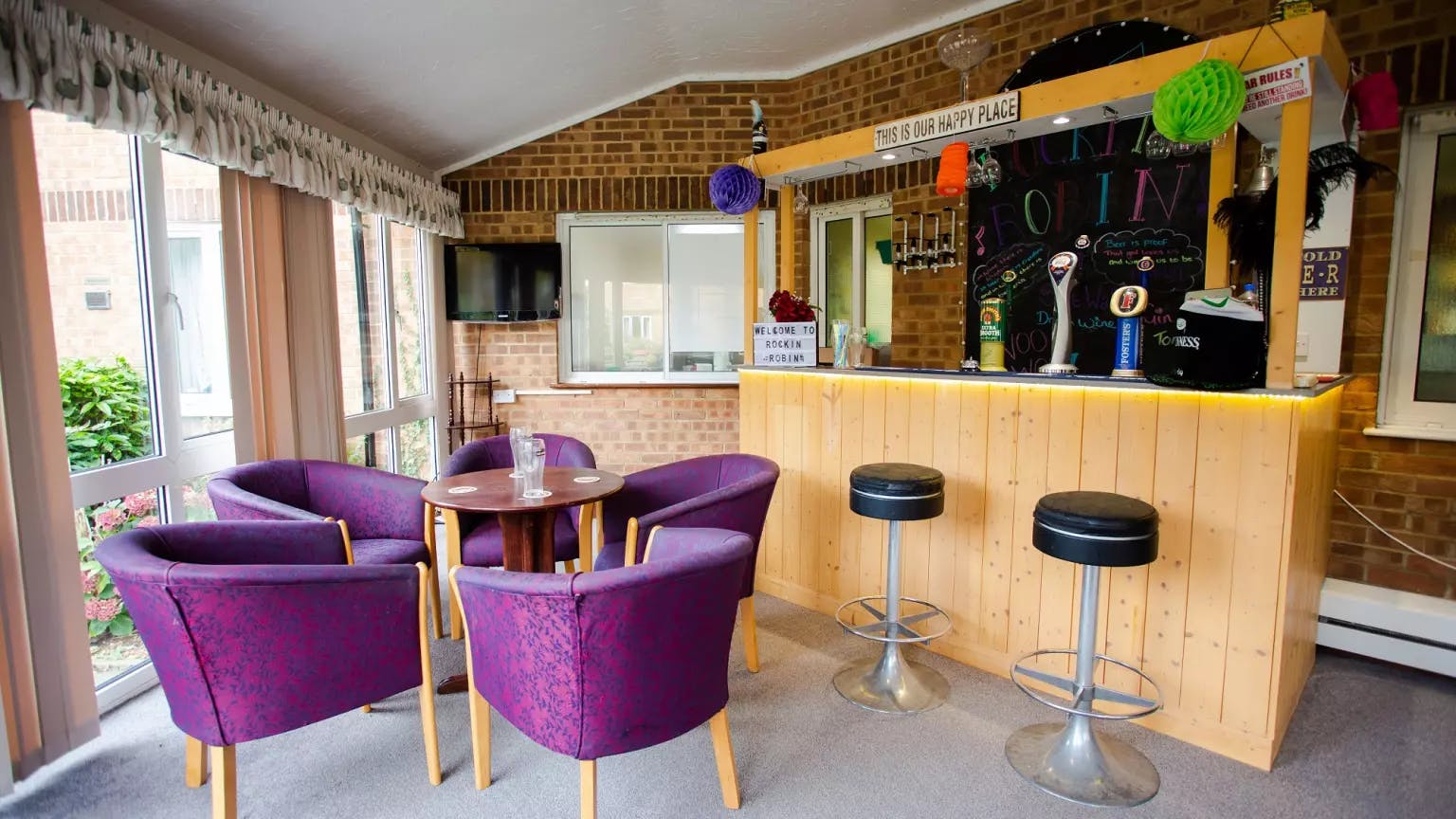 Lounge of Courtland Lodge care home in Watford, Hertfordshire
