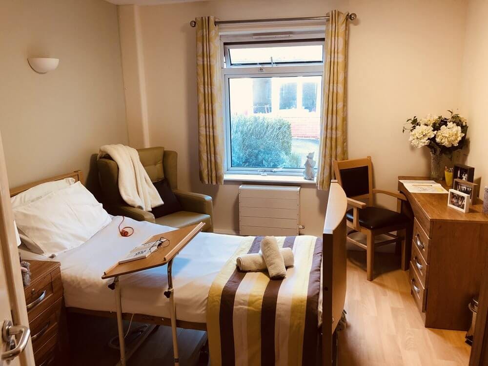 Bedroom of Cumberland care home in Mitcham, Greater London