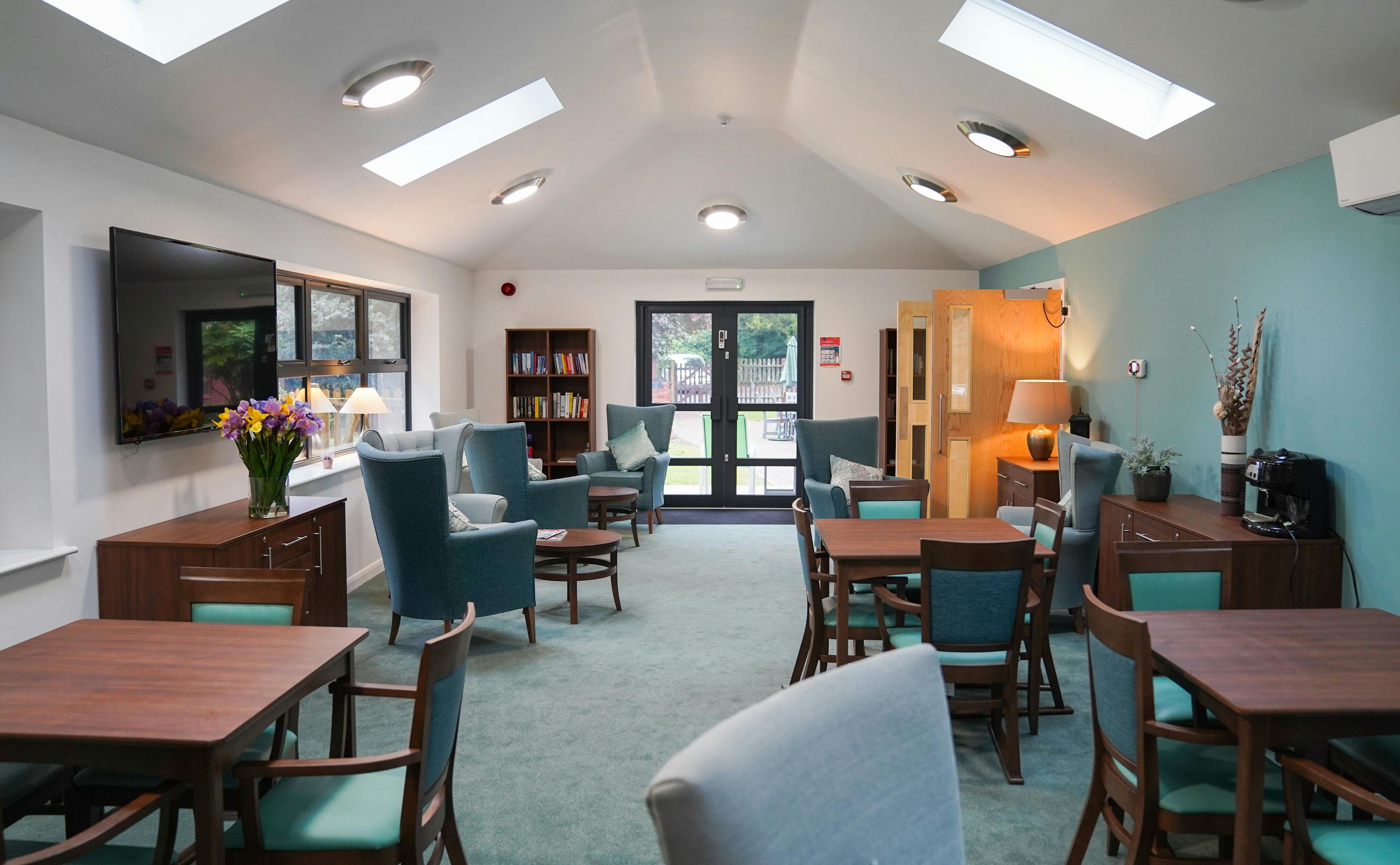 Lounge of Hastings care home in Malvern, West Midlands