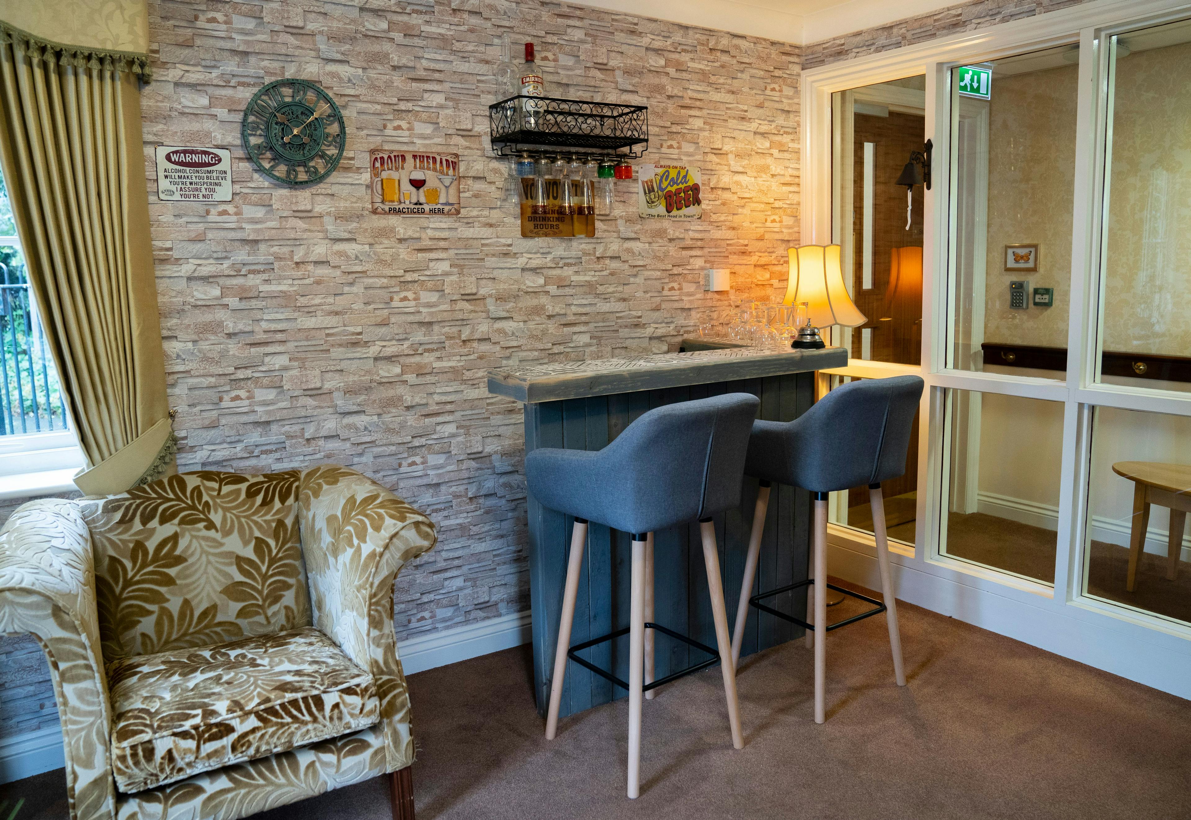 Bar of Iffley care home in Oxford, Oxfordshire