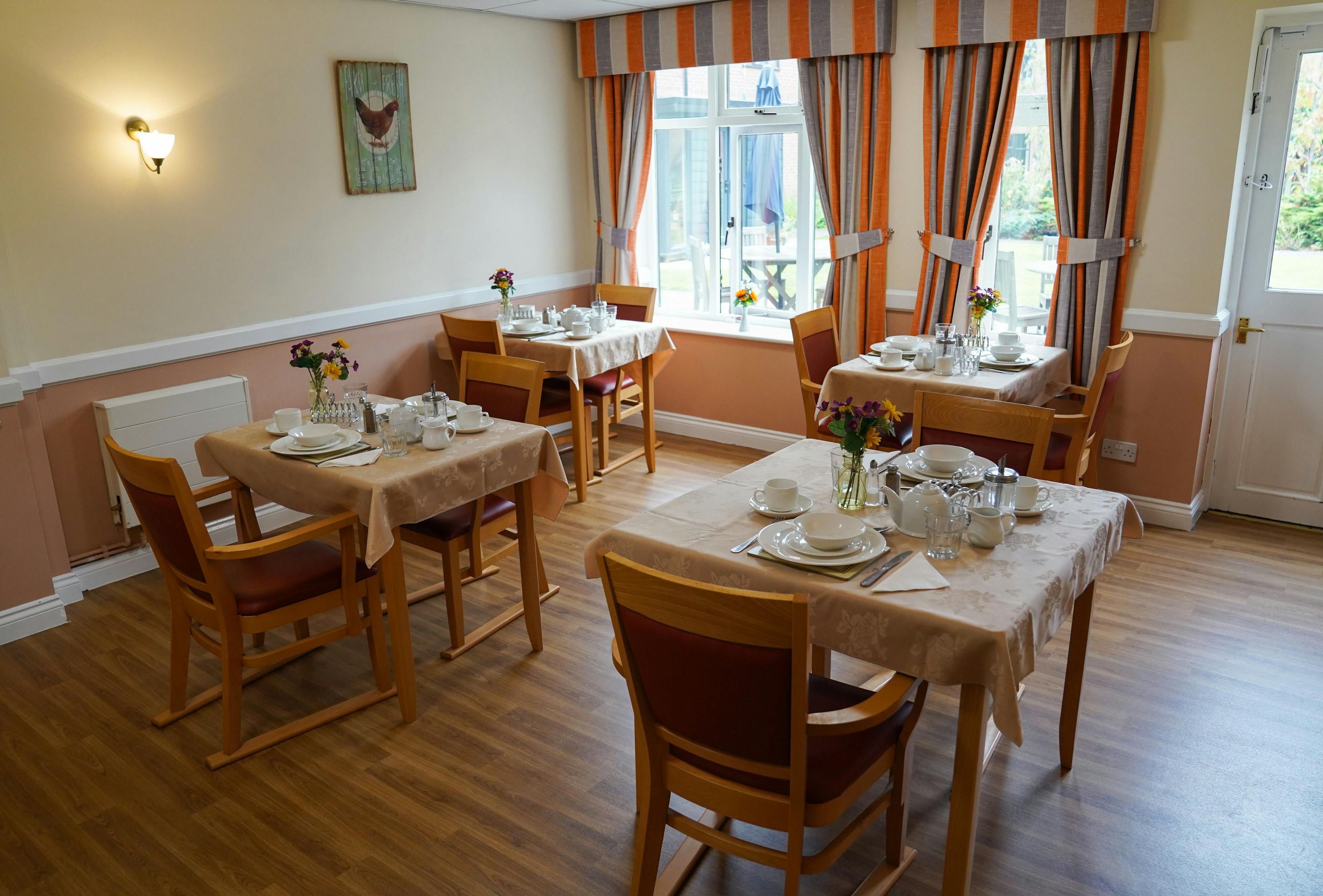 Dining Room at Dalby Court Care Home in Middlesborough, Yorkshire