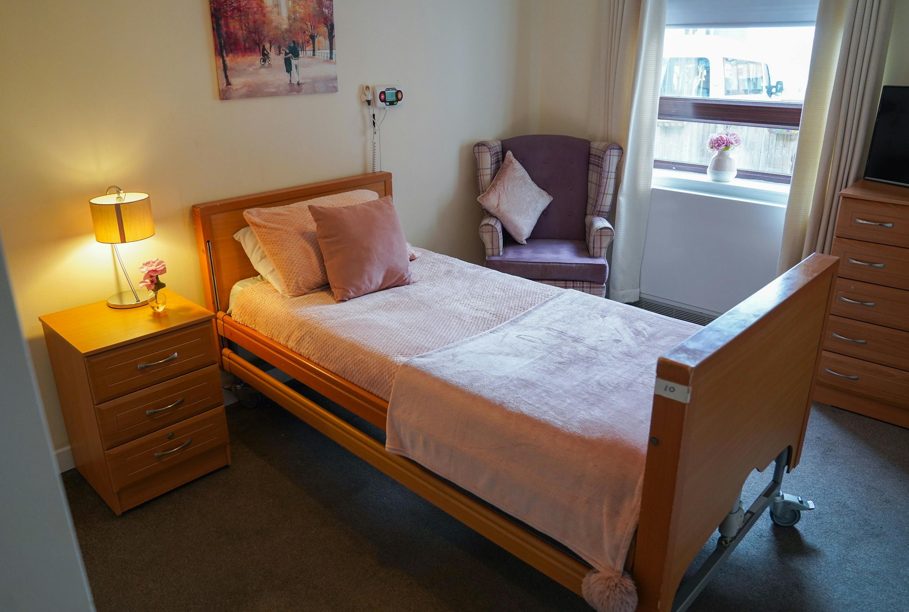 Bedroom at Albercorn House Care Home in Lanarkshire, Scotland