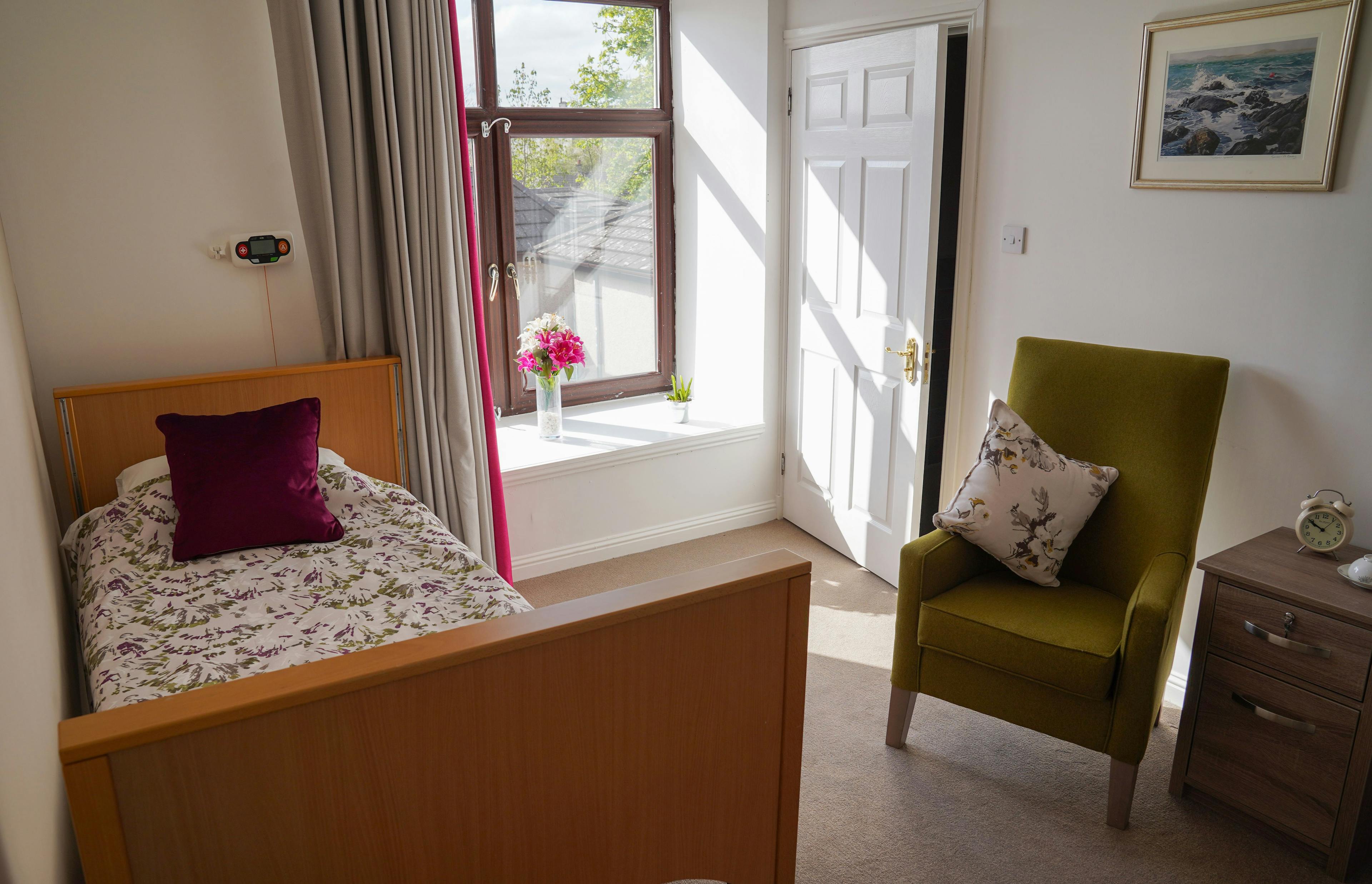 Bedroom at Forefaulds Care Home in Kilbride, Glasgow