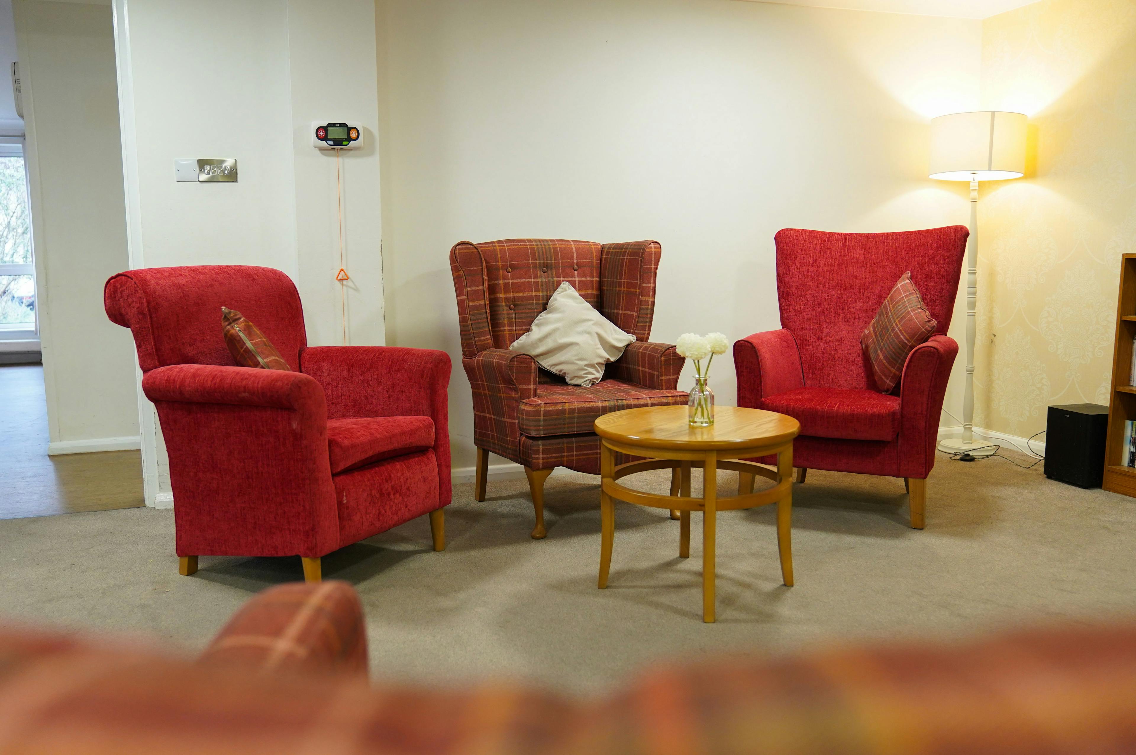 Lounge of Ivydene care home in Ivybridge, Devon