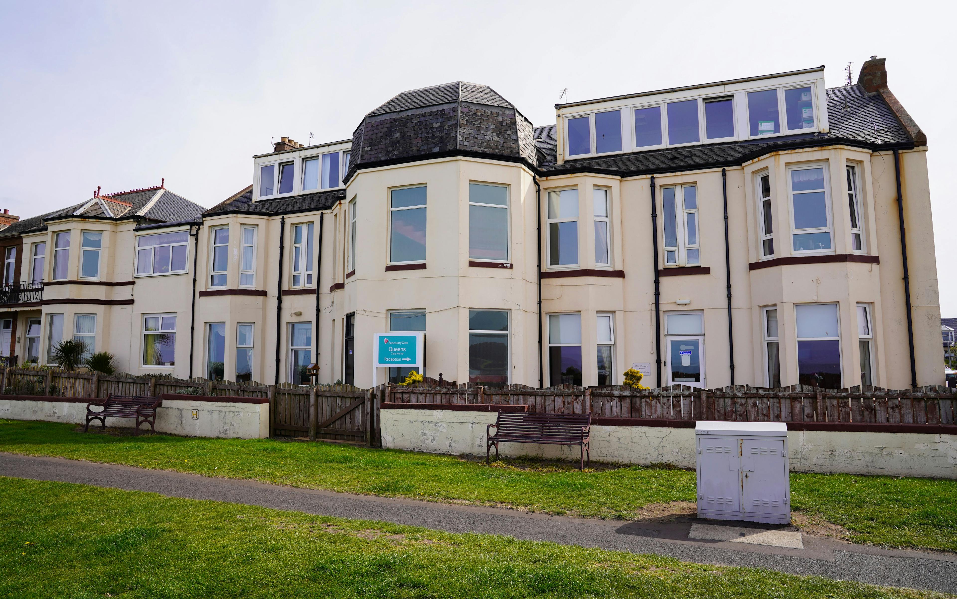 Exterior of Queens Care Home in Prestwick, Ayrshire