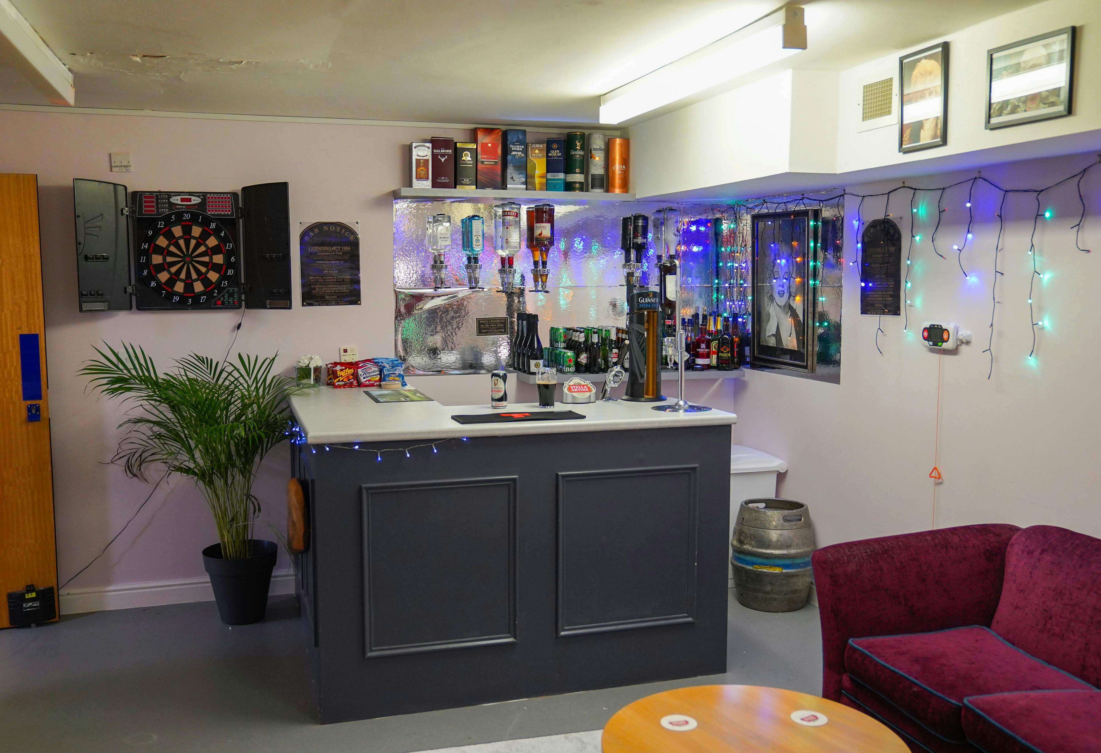 Bar at Allanbank Care Home in Dumfries and Galloway, Stewartry of Kirkcudbright