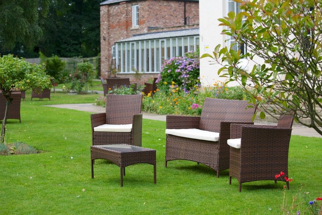 Garden at Davenham Hall Care Home in Northwhich, Cheshire