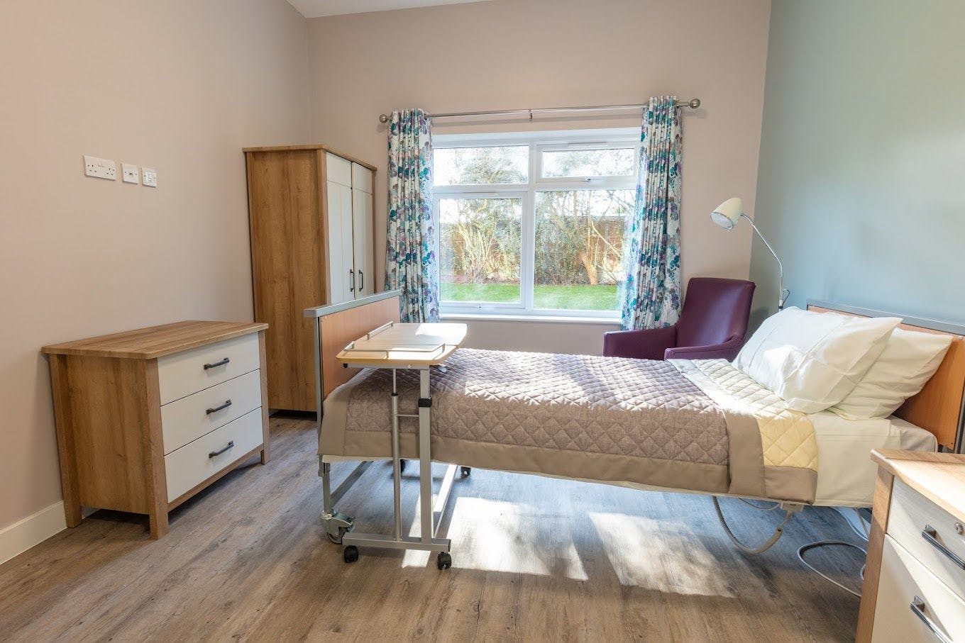 BEdroom of Diamond House care home in Leicestershire 