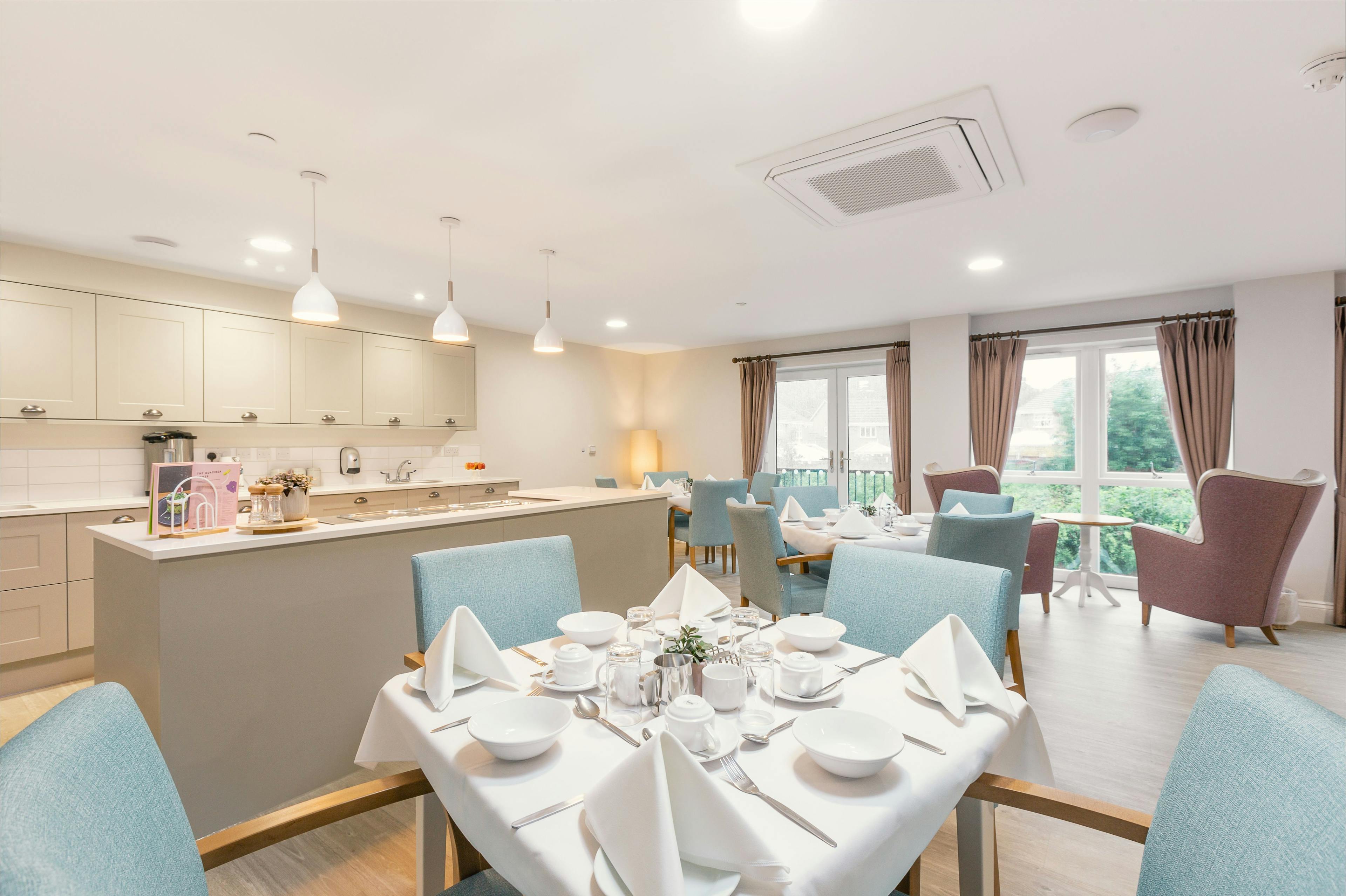 Dining room of The Oaks care home in Birmingham, West Midlands