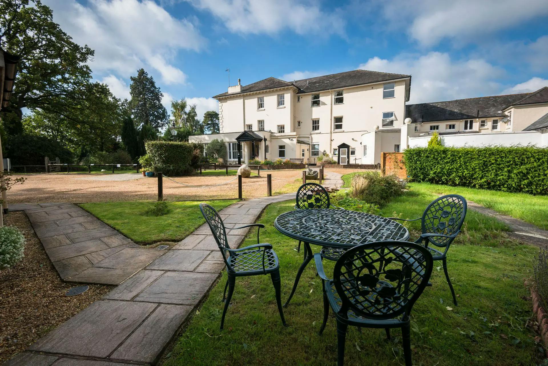 Garden at East Hill House Care Home in Liss, Hampshire