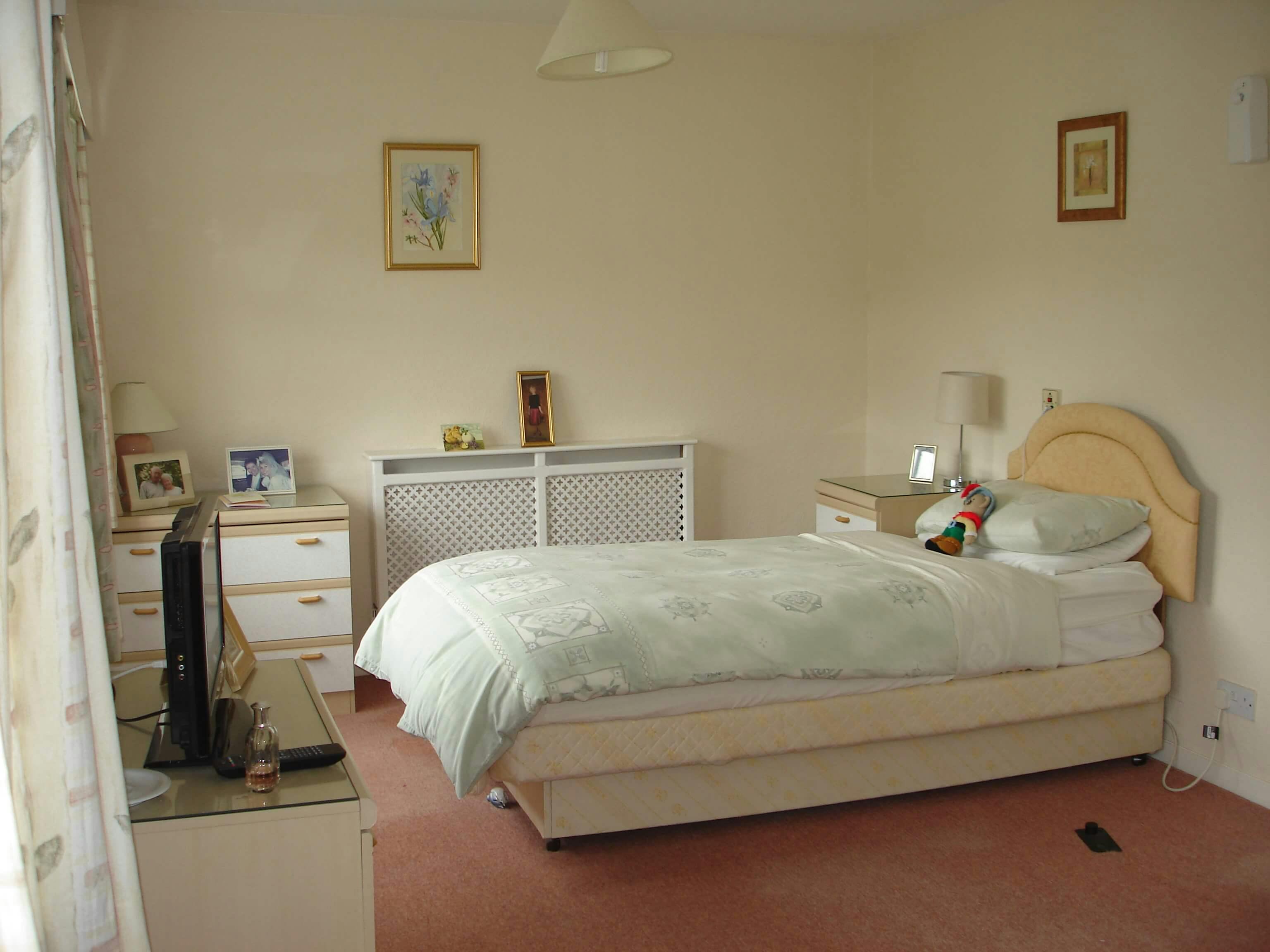 Bedroom of Evendine House care home in Colwall, Malvern