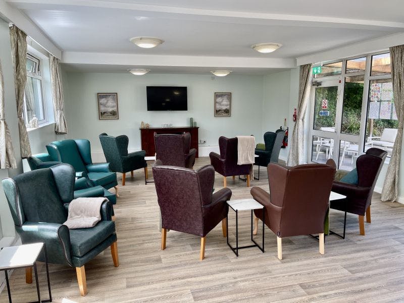 Communal Lounge at Florence House Care Home in Newcastle-under-Lyme, Staffordshire