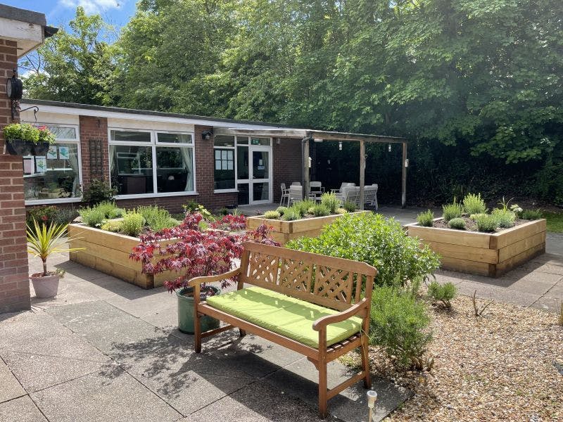 Garden at Florence House Care Home in Newcastle-under-Lyme, Staffordshire