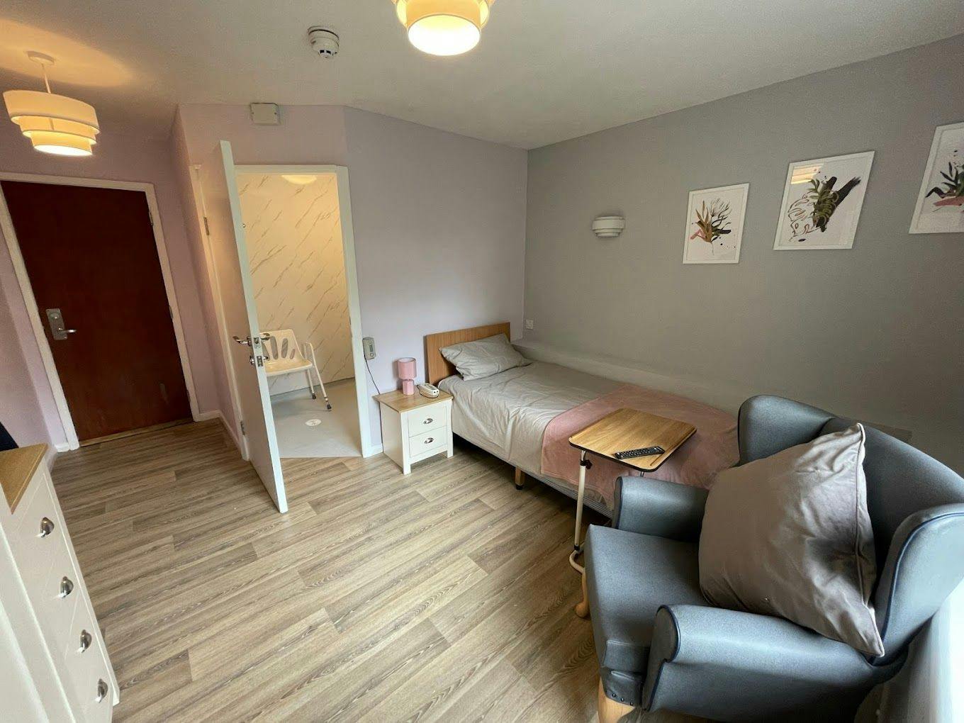 Bedroom at Florence House Care Home in Newcastle-under-Lyme, Staffordshire