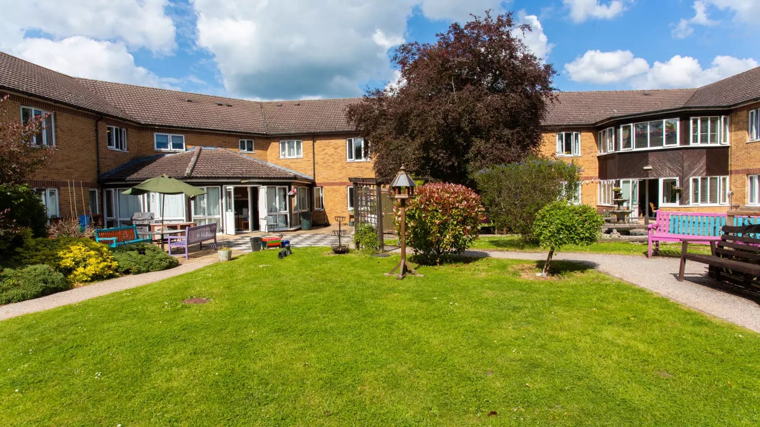 Garden of Fosse House care home in St Albans, Hertfordshire