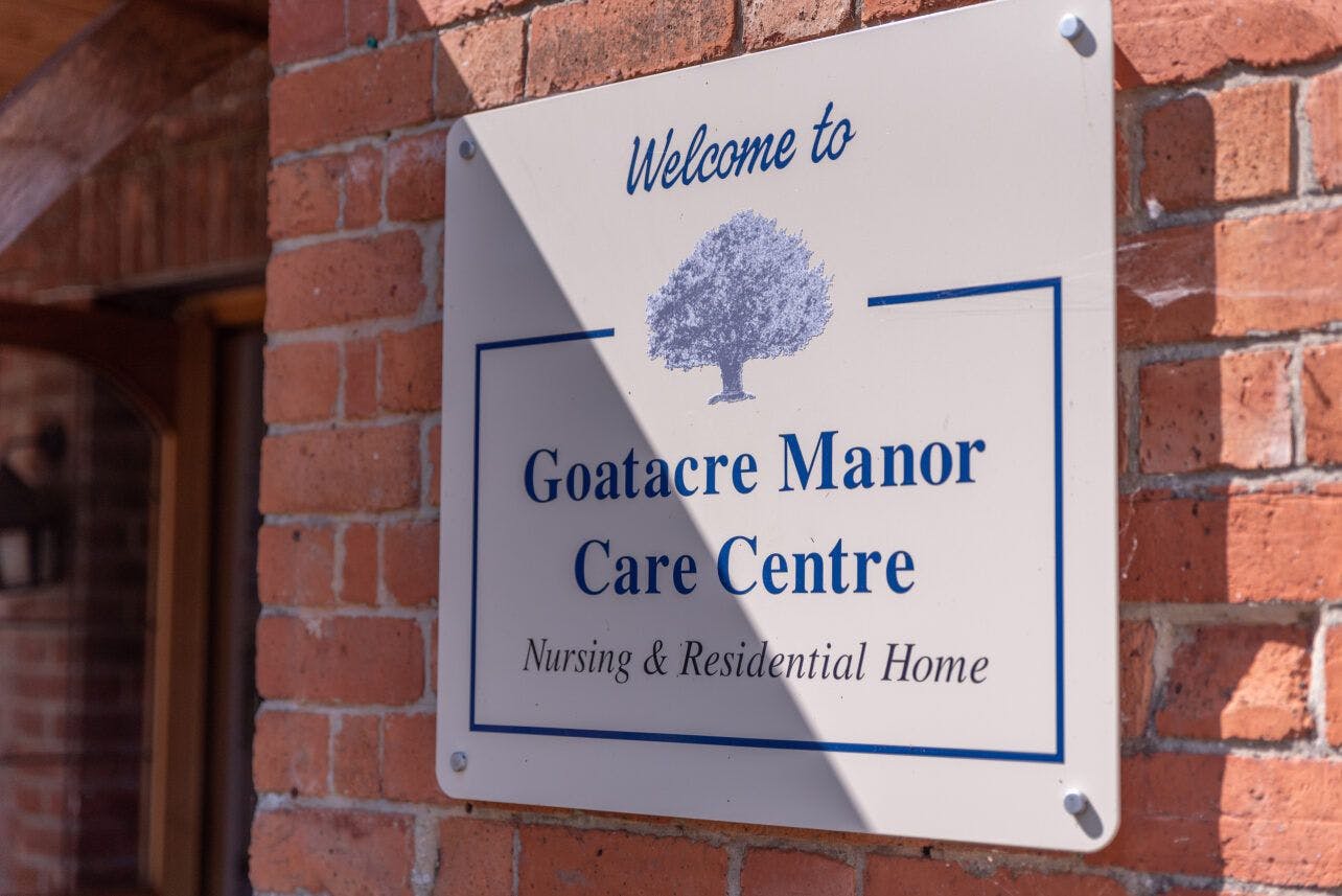 Sign of Goatacre Manor in Calne, Wiltshire