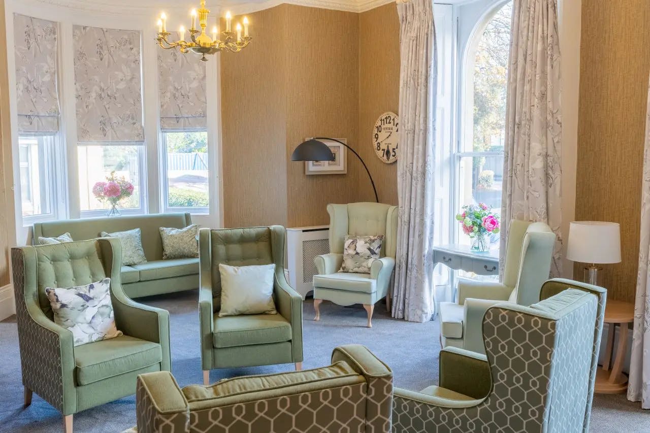Communal Lounge at Galsworthy Care Home in Kingston upon Thames, Greater London