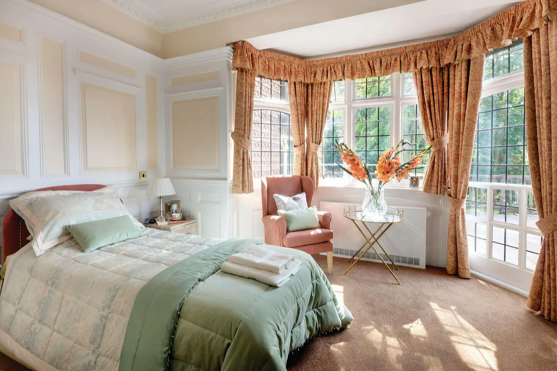 Bedroom at Garth House Care Home in Dorking, Mole Valley