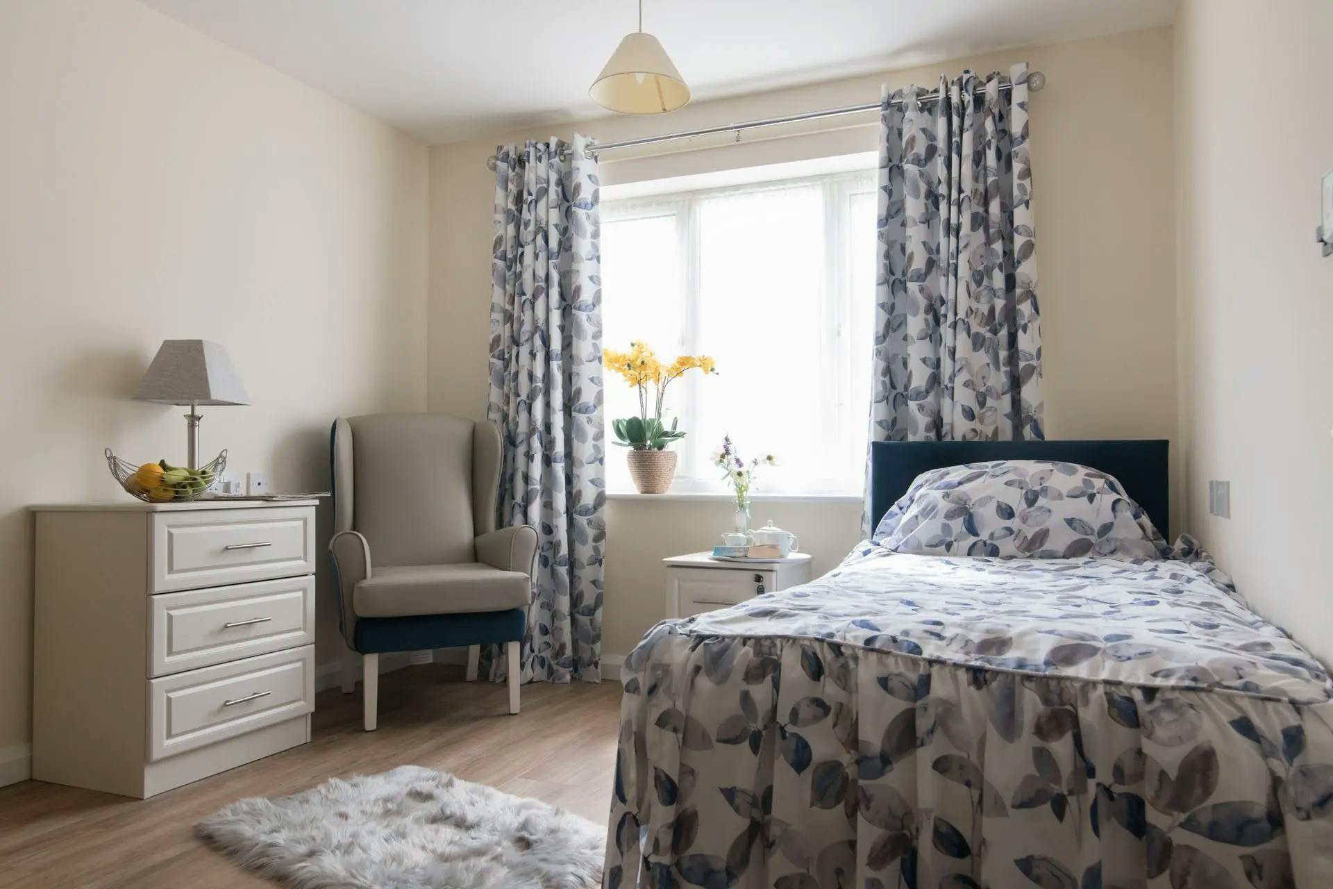 Bedroom at Gilawood Court Care Home in Nuneaton, Warwickshire