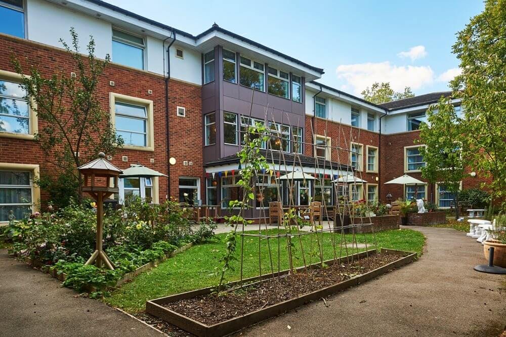 Garden of Greville House care home in Richmond, London