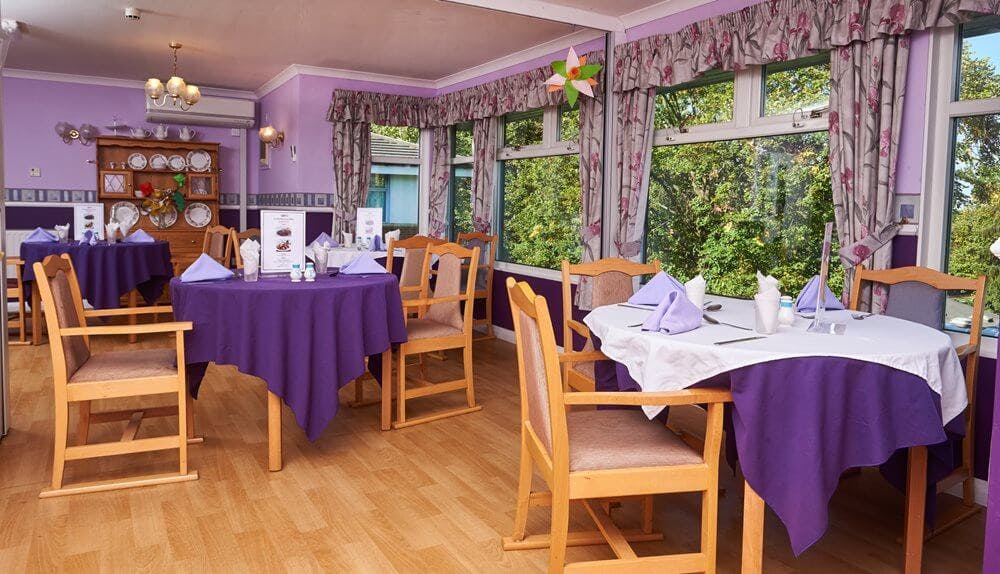 Dining area of Greville House care home in Richmond, London